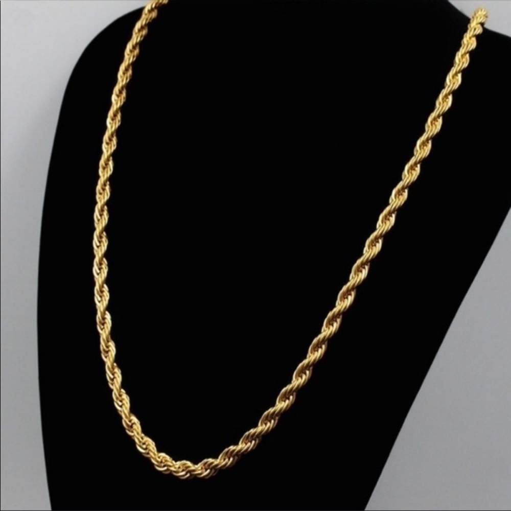 20” Gold Toned 5mm Twist Rope Necklace